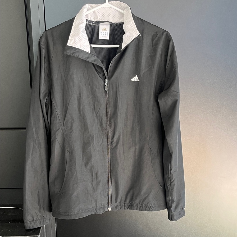 Adidas Lightweight Black Zip-Up Jacket Size